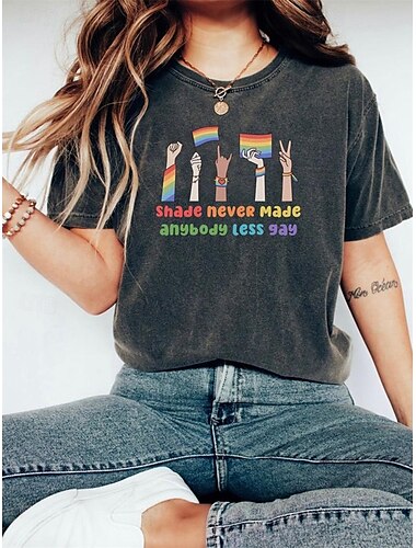  LGBTQ T-Shirt Camisas del Orgullo La sombra nunca hizo a nadie menos gay lesbiana Para Mujer Chica Niños Adulto Estampado en caliente Desfile del orgullo Mes del Orgullo