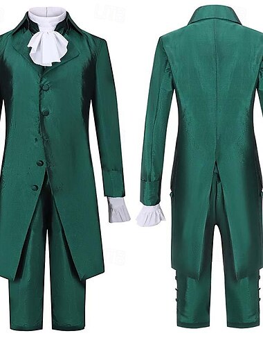  Rokoko Renaissance Urlaubskleid Outfits Prinz Alexander Hamilton Edelmann Herren königlich Halloween Karneval Maskerade Musiktheater Karneval von Venedig Erwachsene Mantel Weste Bluse