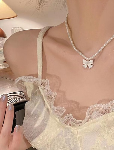  Collar con perlas For Mujer Fiesta Regalo Fiesta de Cumpleaños Legierung Lujoso Precioso