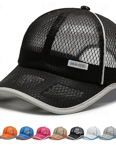  Homme Casquette de Baseball Chapeau de soleil Casquette Casquette en maille Noir Blanche Polyester Maille Mode Décontractées Plein Air du quotidien Plein Ajustable Ecran Solaire Respirable