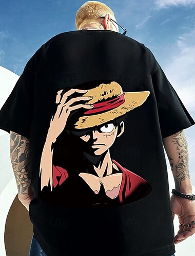  ワンピース モンキー・D・ルフィ コスプレ衣装 Ｔシャツ(21) カトゥーン プリント 仕様 原宿 グラフィック柄 カワイイ 用途 男性用 女性用 成人 マスカレード キャンパス 3Dプリント ストリート カジュアル／普段着