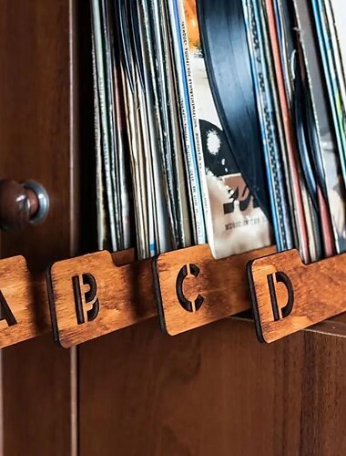  Séparateurs de disques vinyles, séparateurs alphabétiques de stockage de disques vinyles de A à Z, 26 guides d'organisation de porte-disques, bacs de collecte de boîtes d'albums pour les mélomanes