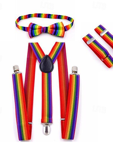  LGBTQ Arco iris Más Accesorios Tirantes Adulto Unisexo Homosexuales lesbiana Desfile del orgullo Mes del Orgullo Festival Carnaval Disfraz de carnaval fácil