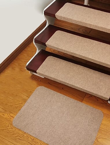 Alfombra para peldaños de escaleras, alfombra para corredores de escaleras, alfombra autoadhesiva/con parche de velcro para escaleras, protectores de escalones para escaleras, alfombras extraíbles y