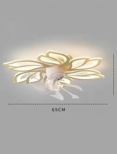  مروحة سقف مع أضواء 65 سم LED قابلة للتعتيم 3 ألوان و6 سرعات توقيت شفرات قابلة للعكس مع جهاز تحكم عن بعد، ثريا مروحة منزلية، مروحة سقف داخلية منخفضة التركيب