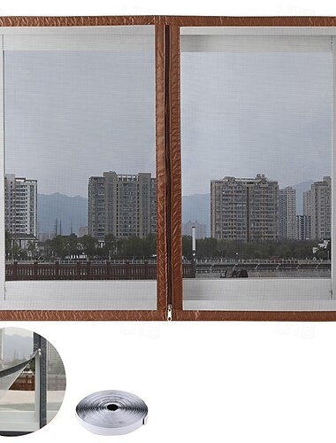  Mesh-Screen Moskito-Netze für Fenster Sommer Insektenabwehr Vorhänge Abnehmbare Haushalts-Screen Türen Unsichtbare maßgeschneiderte Reißverschluss Moskito-Netze Adjustable Screen Fenster