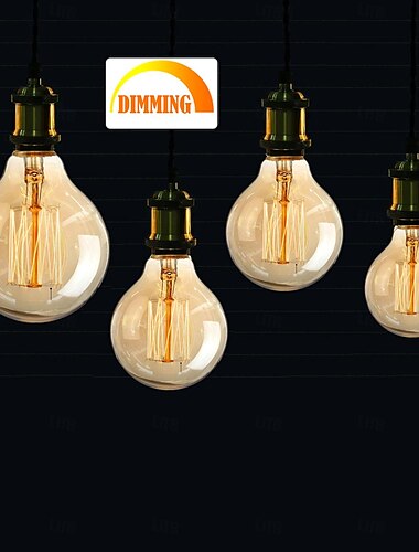  1/2 pièces 40w ampoule edison g80 g95 g125 ampoule rétro à intensité variable base e27/e26 ampoule droite antique verre ambré 2200k ampoule à incandescence jaune chaud utilisée pour la décoration