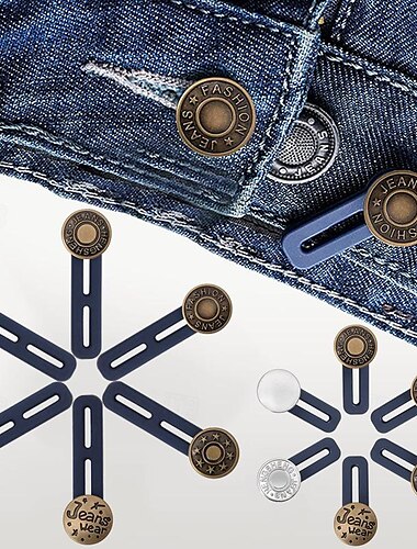  6 st byxor förlängningsknapp luxiv midjeband förlängningsknappar för män och kvinnor jeans midjeförlängare metallknappar ingen sömknapp för förlängning jeans byxor krage