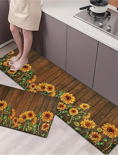  girasoli in legno plat zona tappeto cucina tappetino antiscivolo a prova di olio tappetino soggiorno tappeto indoor outdoor mat arredamento camera da letto tappetino da bagno tappeto d'ingresso porta