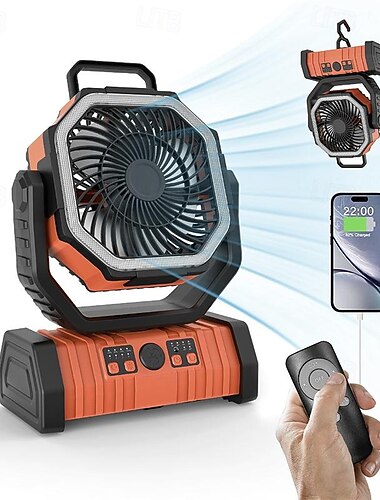  utendørs campingvifte oppladbar usb telt takvifte med ledlight usb batteridrevet teltvifte for camping med krok bærbar vifte for reise piknik fiske