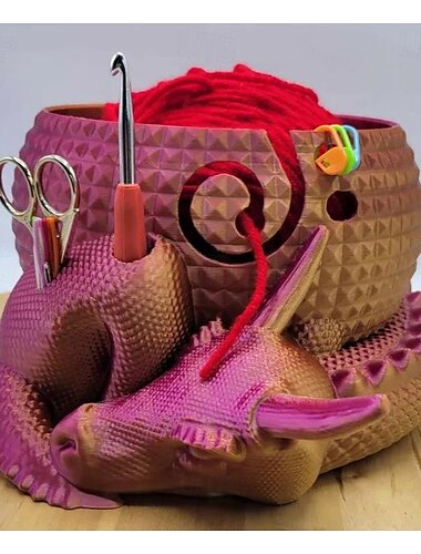  Garnschale für Häkelliebhaber, Strickwerkzeug, Garnknäuelhalter, Strickschale, große Fantasy-Drache und Ei, Fantasy-Schale, Strick- oder Häkelschale