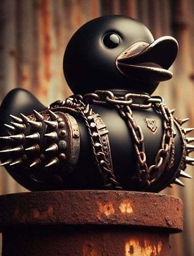  Duck Statue Decor Goth Satanic Duck, Gothic Punk Resin Collectible Figurines Ducks, Cute Little Duck Statue Crafts, Novelty Decorative Satan Duck Ornaments Halloween Decoration