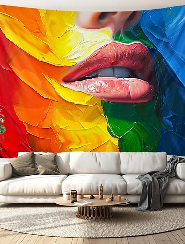  Tapiz colgante de arco iris de orgullo, arte de pared, tapiz grande, decoración mural, fotografía, telón de fondo, manta, cortina, decoración para el hogar, dormitorio y sala de estar