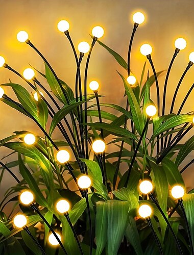  Luz solar oscilante de luciérnaga para exteriores, 8 led, decoraciones para camino de jardín, patio, 1 ud.