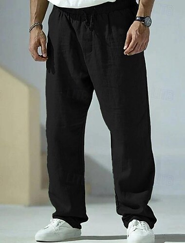  Herren Hose Sommerhose Strandhose Tasche Kordelzug Elastischer Bund Einfach Komfort Atmungsaktiv Urlaub Täglich Ferien Hawaiianisch Boho Graues Grün Schwarz