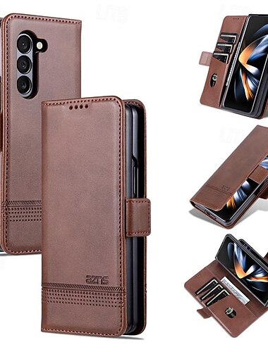  電話 ケース 用途 サムスンのギャラクシー Zフォールド7 Zフォールド6 Z Fold 5 Z Fold 4 Z Fold 3 ウォレットカードケース 全身保護 キックスタンド カード挿入口 レトロ風 PC PUレザー
