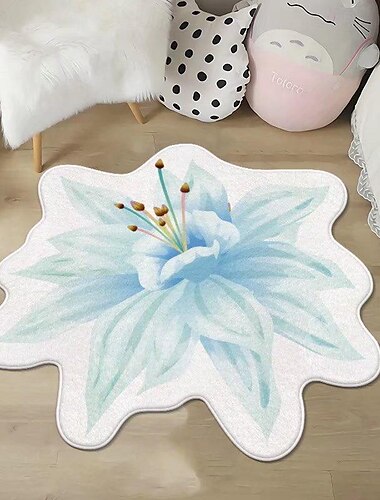  Flächenteppiche Blumenteppiche einfacher 3D-Teppich mit großer Blume waschbare Fußmatten