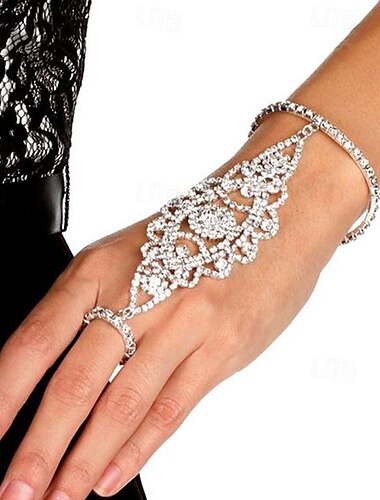  Women's Tennis Bracelet Ring Bracelet / Slave bracelet Classic Precious Fashion Luxury Rhinestone Bracelet Jewelry Silver / Gold For Gift Engagement