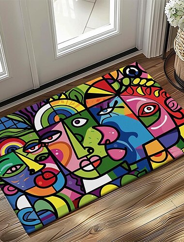  Juin Mois de la Fierté Drapeau Arc-en-ciel Mois de la Fierté LGBTQ LGBT Tapis d'Art Abstrait Tapis de Cuisine Tapis de Sol Tapis Antidérapant Tapis de Zone Tapis Imperméable Tapis Intérieur Extérieur