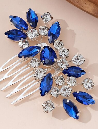  Hårkamper Hodepryd Hodeplagg Strass Legering Bryllup cocktail Årgang Luksus Med Rhinsten Tvinning Hodeplagg Hodeplagg