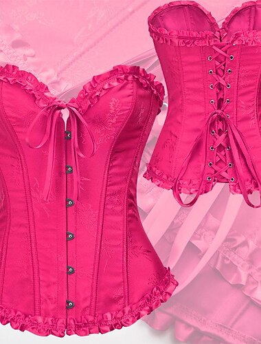  Retrò Vintage Rococò Vittoriano Corsetto Corsetto Overbust Senza maniche Jacquard Per donna Halloween Carnevale Festa serale Carnevale di Venezia Festival Adulti Top Tutte le stagioni
