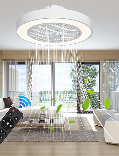  plafondventilator met licht 50cm 19.66in 30w*2 macarone veilig traploos dimmen plafondventilator licht inclusief afstandsbediening app-bediening voor getimede zes snelheden ingebouwde