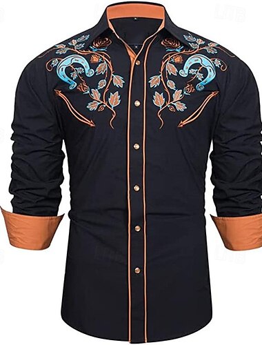  Klassisch Retro Vintage 18. Jahrhundert Bluse / Hemd Westlicher Cowboy Herren Maskerade Alltagskleidung Junggesellinnenabschiedsparty Erwachsene Hemd Ganzjahres