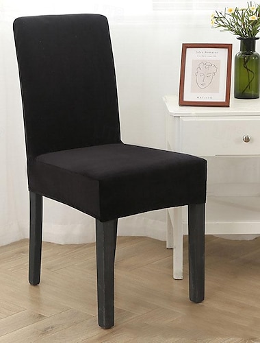  2 Stück Samt-Esszimmerstuhl-Schonbezüge, Stretch-Esszimmerstuhl-Schonbezüge, 2er-Set, Parson-Stuhlbezüge, Stuhlschoner, Esszimmer-Schonbezüge, waschbar, stark, dick