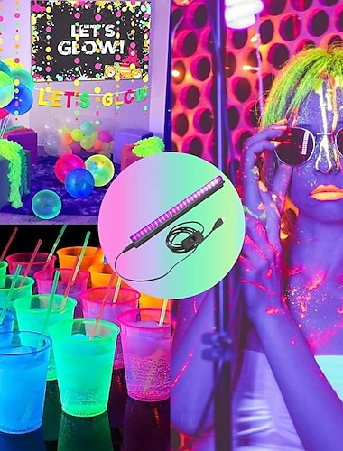  led blacklight bar uv strip licht paars usb interface met schakelaar t5 geïntegreerde lamp 6w voor blacklight poster body paint glow halloween decor kerstfeest sfeer fluorescerende tapestry poster