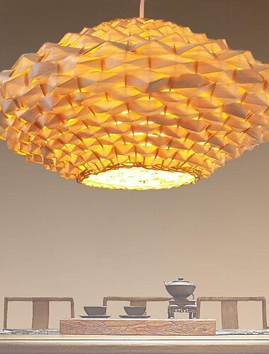 led pendel moderne rattan vævende ananas 1-lys pendel 110-240v