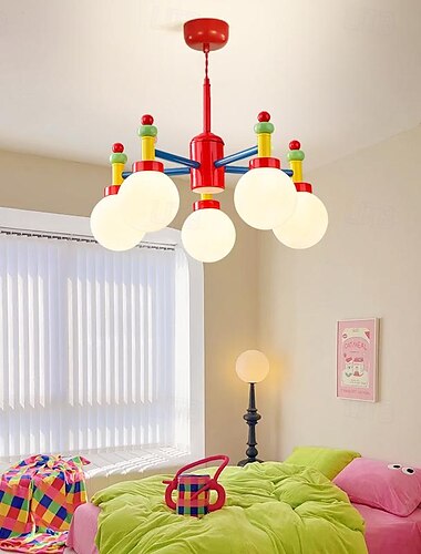  Lustre en verre 3/5 têtes couleur chambre d'enfant g9 source de lumière éclairage décoratif intérieur lampes suspendues maternelle suspension salle de classe 110-240v