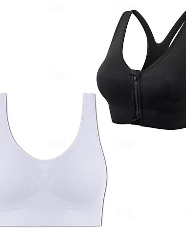  2 stücke unterwäsche frauen plus größe tiefe u komfortable schönheit zurück yoga weste mit pads keine stahl ring versammelt stoßfest sport bh