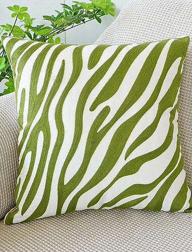  besticktes Palmenmuster quadratischer Kissenbezug für Schlafzimmer Wohnzimmer Sofa Couch Stuhl