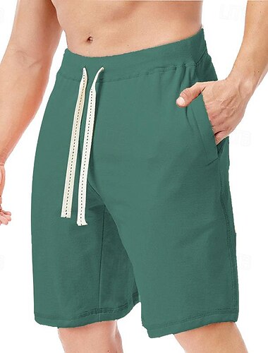  Herren Sweatshorts Kurze Hose Shorts Kurze Hosen Sommer-Shorts Strandshorts Kurze Hosen Tasche Kordelzug Elastische Taille Glatt Komfort Atmungsaktiv Kurz Festtage Urlaub Strand Sport Modisch Schwarz