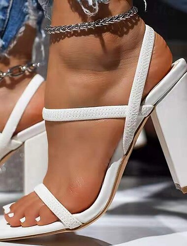  Beige Riemchensandalen mit Blockabsatz für Damen mit offener Spitze und minimalistischem Design, schicke Sommer-Heels für Partys, Verabredungen und elegante Freizeitkleidung