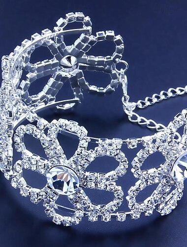  Damen Tennisarmband Ausgeschnitten Blume Kostbar Modisch Luxus Strass Armband Schmuck Silber / Gold Für Geschenk Verlobung