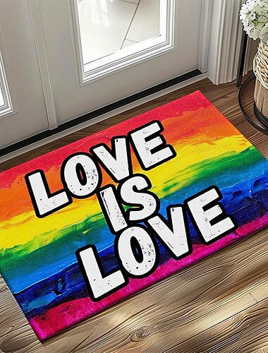  Juin Mois de la Fierté Mois de la Fierté Gay LGBTQ LGBT Paillasson Arc-en-ciel Antidérapant Tapis Imperméable Tapis Intérieur Extérieur Décor de Chambre Tapis de Salle de Bain Tapis d'Entrée