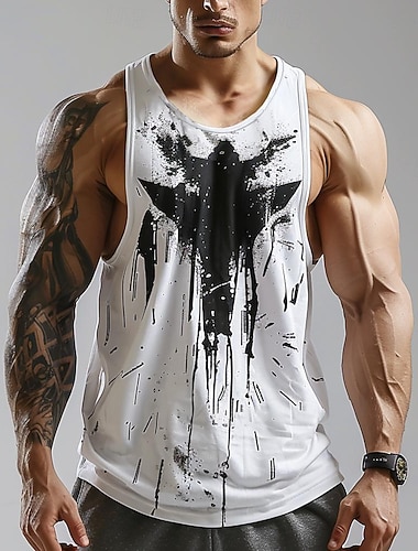  رجالي مجرد كنزة سترة الأعلى قميص داخلي بدون كم تي شيرت طباعة ثلاثية الأبعاد رقبة عالية مدورة قميص موضة مصمم مناسب للخارج الجمنازيوم أبيض وردي بلاشيهغ أزرق الصيف الربيع ملابس S M L XL XXL XXXL
