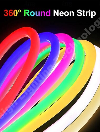 Znak świetlny neon taśma led elastyczna 360 okrągła świetlówka 30m ip67 wodoodporna elastyczna lina sznurek dekoracja wnętrz