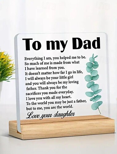  regalo per la festa del papà figlia figlio i migliori regali per papà regali per papà compleanno regali per la festa del papà per papà cartello in acrilico significativo decorazione per papà