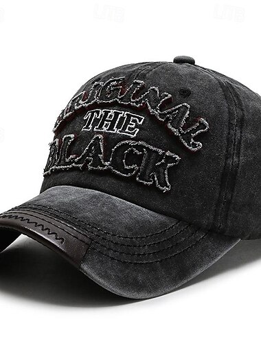  男性用 ベースボールキャップ 日よけ帽 トラッカーハット ブラック ネイビーブルー コットン 刺繍 ヴィンテージ ファッション カジュアル ストリート 日常 レタード 調整可能 サンスクリーン 高通気性