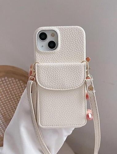  téléphone Coque Pour iPhone16 iPhone 15 Pro Max Plus iPhone 14 13 12 11 Pro Max Plus Mini SE Portefeuille avec lanière Fente pour carte Antichoc Rétro PC faux cuir