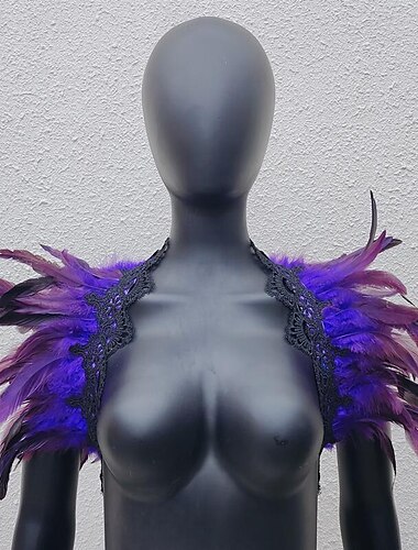  Punk y gótico Baile de Máscaras Chales Capa de plumas Feria del Renacimiento Bruja Pluma Mujer Fantasía Noche de Walpurgis Víspera de Todos los Santos Carnaval Mascarada Rendimiento Fiesta / Noche