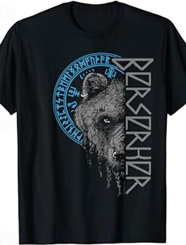  Beer Viking-tatoeage T-Shirt Patroon Grafisch Voor Voor heren Volwassenen Halloween Carnaval Maskerade Heet stempelen Casual / Dagelijks