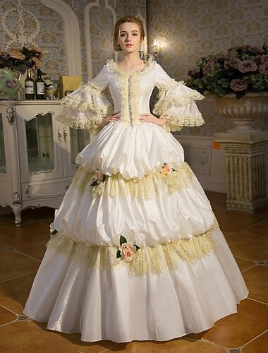  Gotisch Rokoko Viktorianisch Kleid Partykostüm Abschlussballkleid Prinzessin Shakespeare Einfarbig Ballkleid Damen Halloween Karneval Valentinstag Party Abendgesellschaft Maskerade Erwachsene Kleid