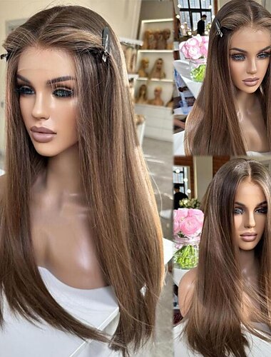  Peluca recta del frente del cordón del cabello humano peluca delantera del cordón del color del ombre del pelo virginal brasileño con el pelo del bebé para las mujeres