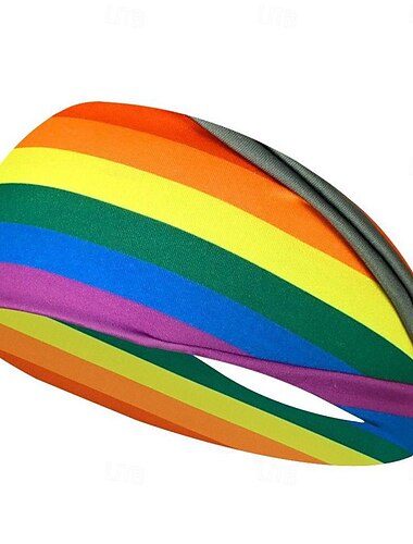  LGBTQ LGBTQ Regenbogen Schweißabsorbierendes Stirnband Erwachsene Herren Damen Fröhlich Lesbisch Pride Parade Pride-Monat Maskerade Einfaches Karnevalskostüm
