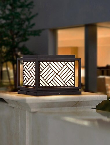  lámpara de columna accesorios de iluminación de poste exterior impermeables, luces de pilar al aire libre, luces de pilar cuadradas ip65 accesorios de iluminación de poste de vidrio de aluminio