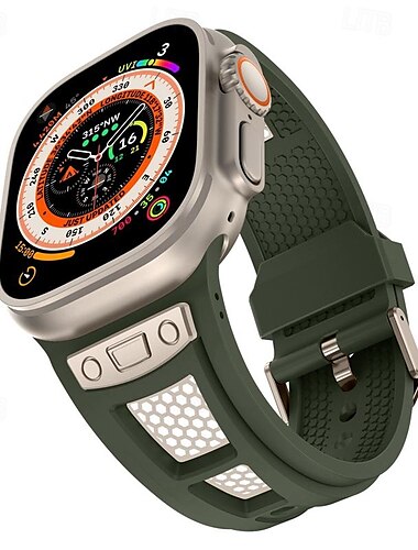  Sportsrem Kompatibel med Apple Watch-klokkereim 42mm 44mm 45mm 49mm Robust To tone Justerbar TPU Silikon Erstatningsklokkerem til iwatch Ultra 2 Series 9 8 7 SE 6 5 4 3 2 1