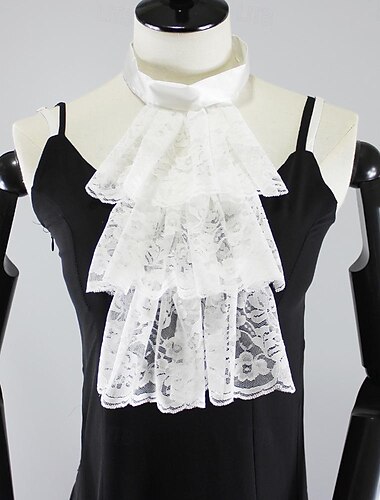  Retro Antiguo Rococó Victoriano Collar de jabot de encaje colonial Puños Mujer Real Víspera de Todos los Santos Carnaval Mascarada Fiesta Carnaval de Venecia Adultos Cuello